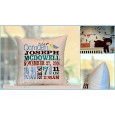 Singing Bird - Birth Announcement Pillow